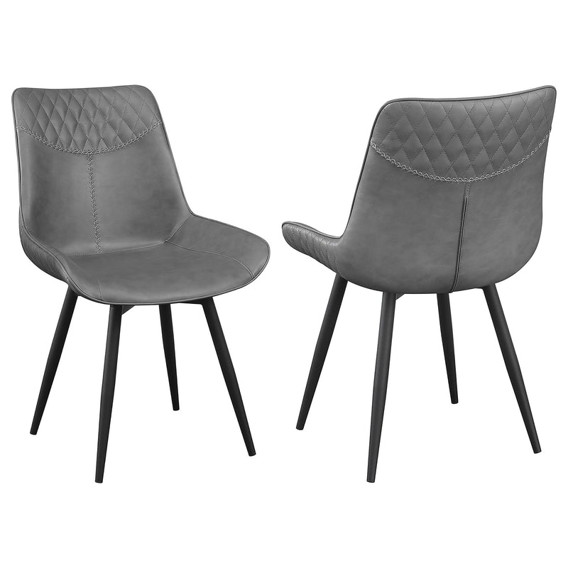 Silla auxiliar de comedor tapizada giratoria Brassie, gris (juego de 2)