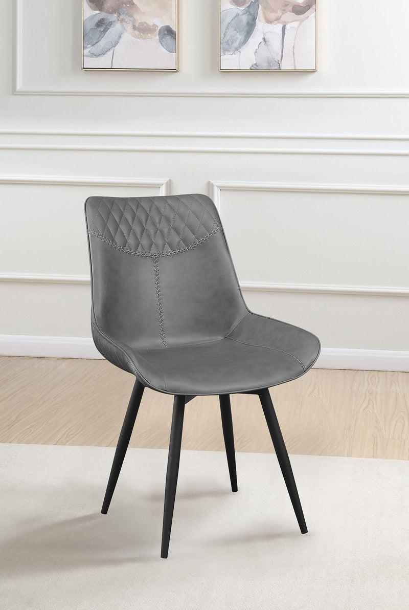Silla auxiliar de comedor tapizada giratoria Brassie, gris (juego de 2)