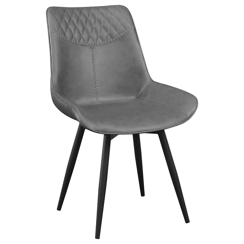 Silla auxiliar de comedor tapizada giratoria Brassie, gris (juego de 2)