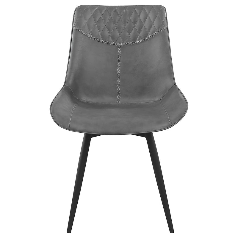 Silla auxiliar de comedor tapizada giratoria Brassie, gris (juego de 2)