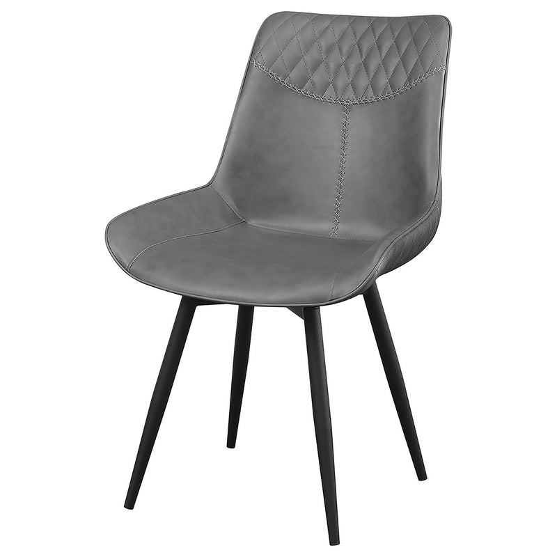 Silla auxiliar de comedor tapizada giratoria Brassie, gris (juego de 2)
