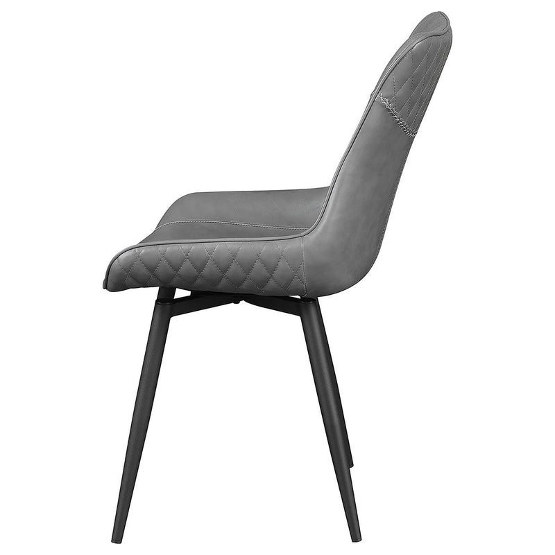 Silla auxiliar de comedor tapizada giratoria Brassie, gris (juego de 2)