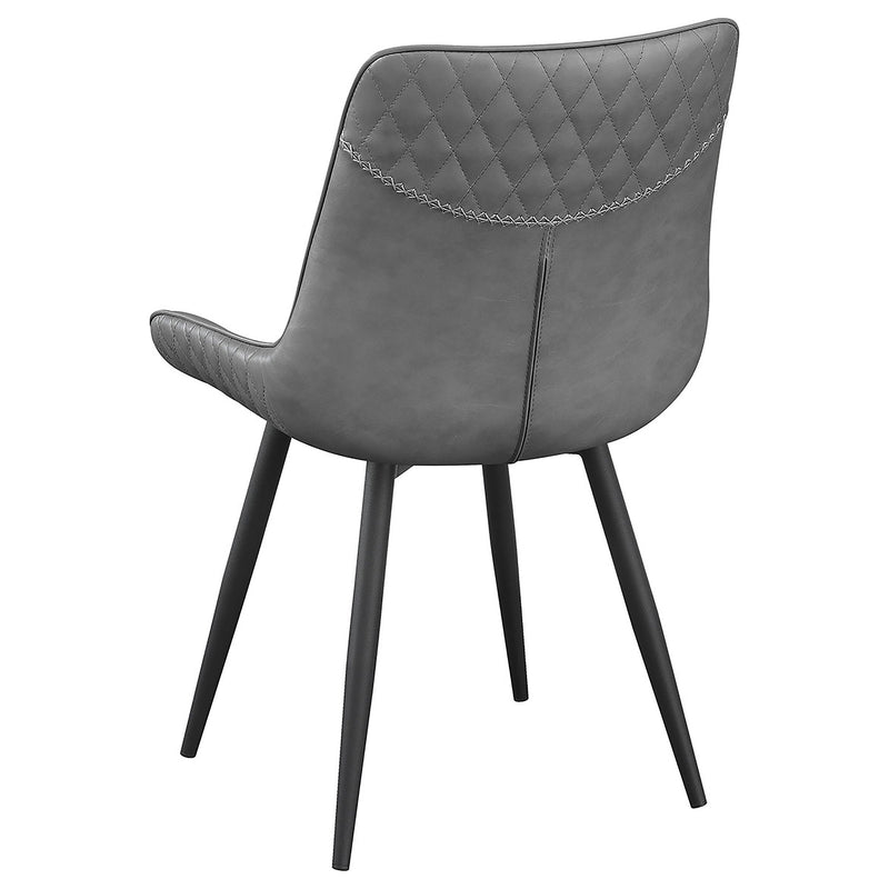 Silla auxiliar de comedor tapizada giratoria Brassie, gris (juego de 2)