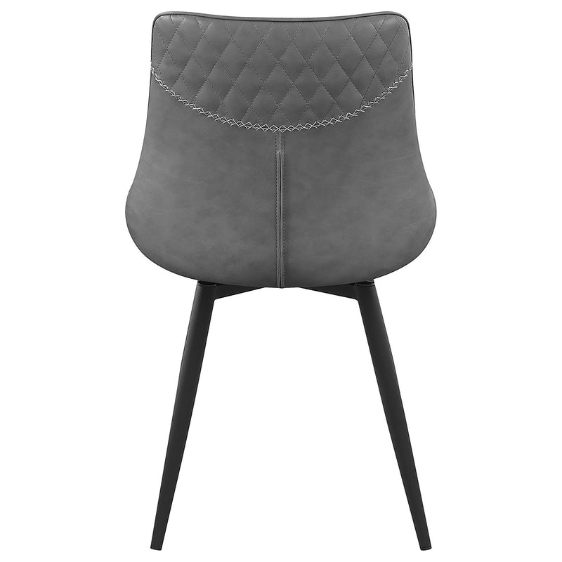 Silla auxiliar de comedor tapizada giratoria Brassie, gris (juego de 2)