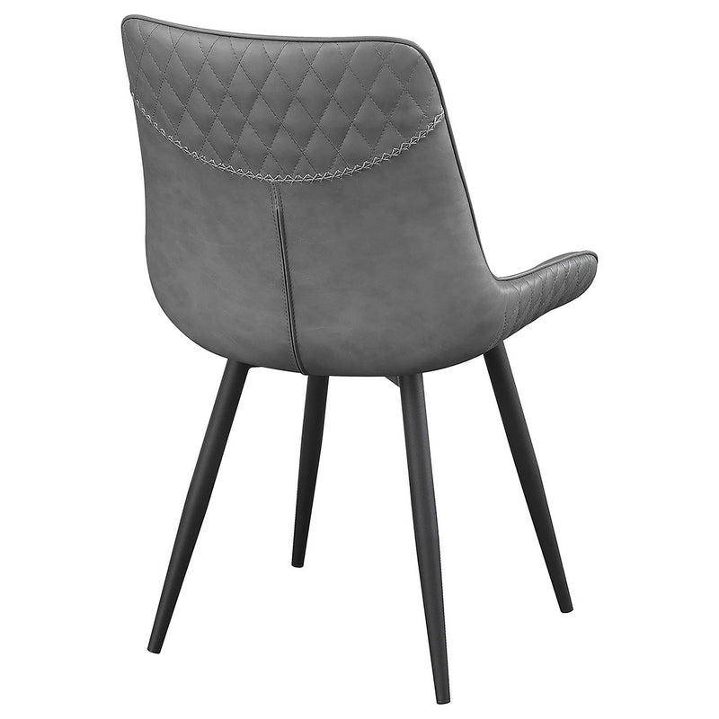 Silla auxiliar de comedor tapizada giratoria Brassie, gris (juego de 2)