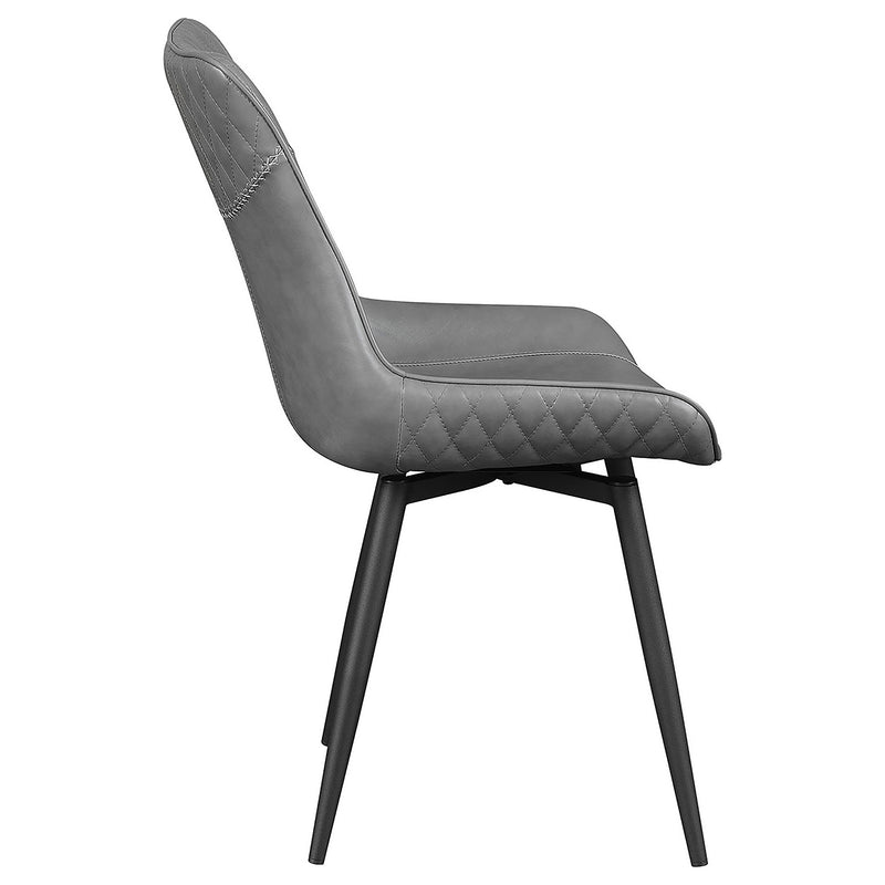 Silla auxiliar de comedor tapizada giratoria Brassie, gris (juego de 2)
