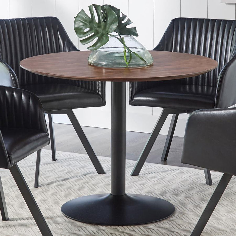 Mesa de comedor Cora de 40 pulgadas con tablero de madera y nogal marrón