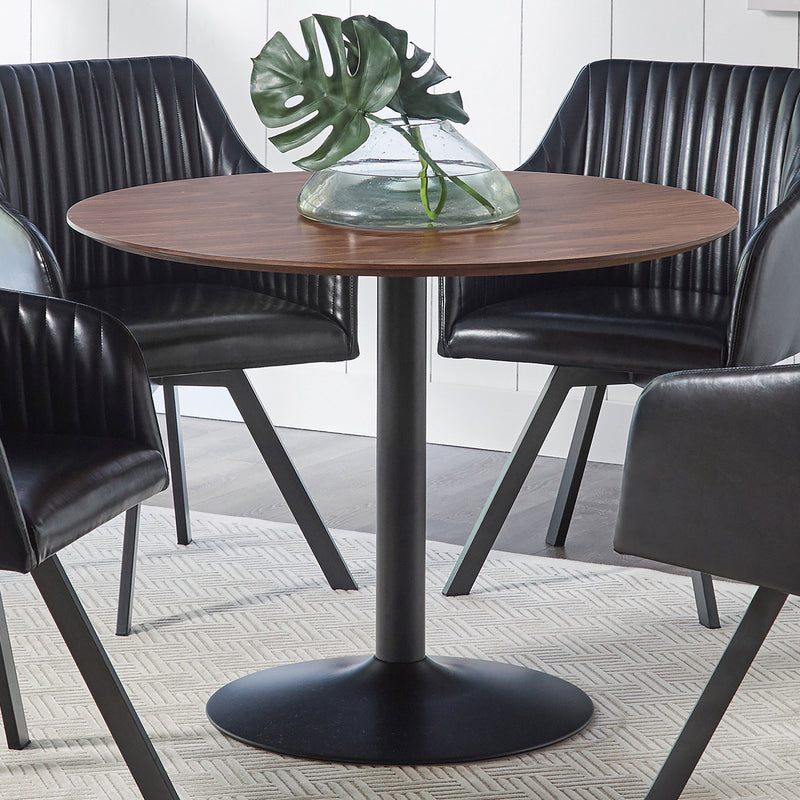 Mesa de comedor Cora de 40 pulgadas con tablero de madera y nogal marrón