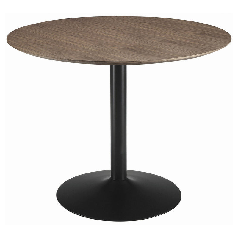 Mesa de comedor Cora de 40 pulgadas con tablero de madera y nogal marrón