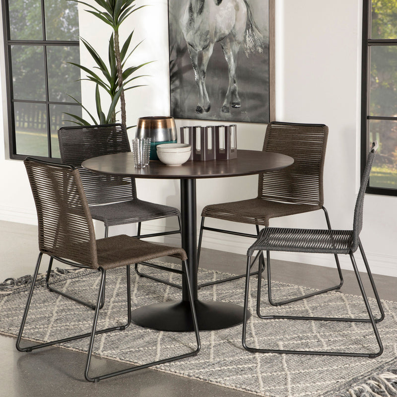 Mesa de comedor Cora de 40 pulgadas con tablero de madera y nogal marrón