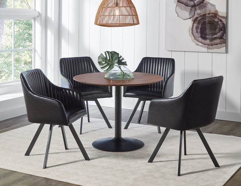 Mesa de comedor Cora de 40 pulgadas con tablero de madera y nogal marrón