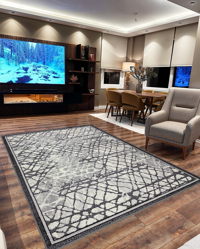 STAR Rug DESIGN 1103 Grey 5x8 (5'2x7'5")"
