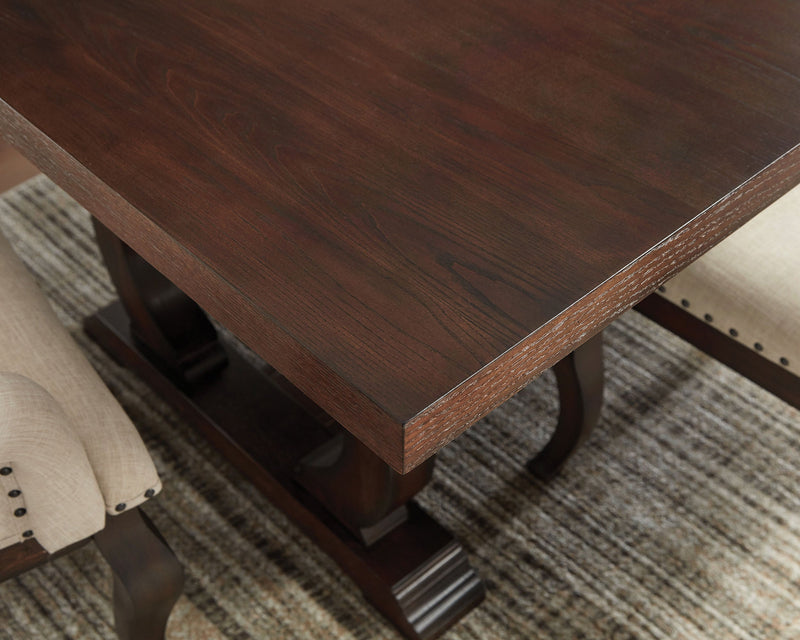 Mesa de comedor Brockway de 104 pulgadas con extensión