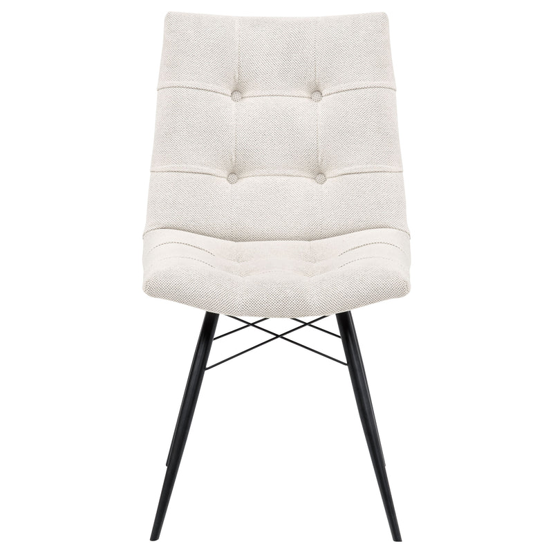 Silla de comedor lateral tapizada Aiken Saddle Stone Blanca (Juego de 4)