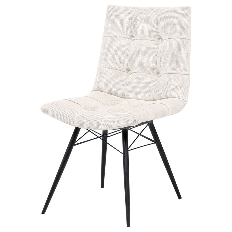 Silla de comedor lateral tapizada Aiken Saddle Stone Blanca (Juego de 4)