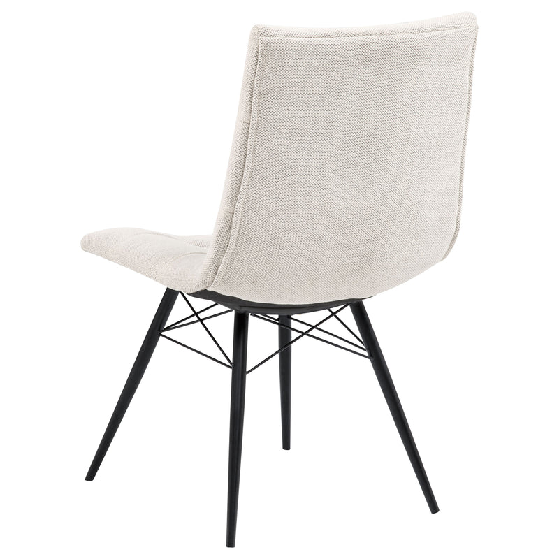 Silla de comedor lateral tapizada Aiken Saddle Stone Blanca (Juego de 4)