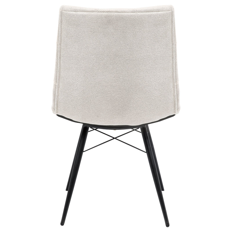 Silla de comedor lateral tapizada Aiken Saddle Stone Blanca (Juego de 4)