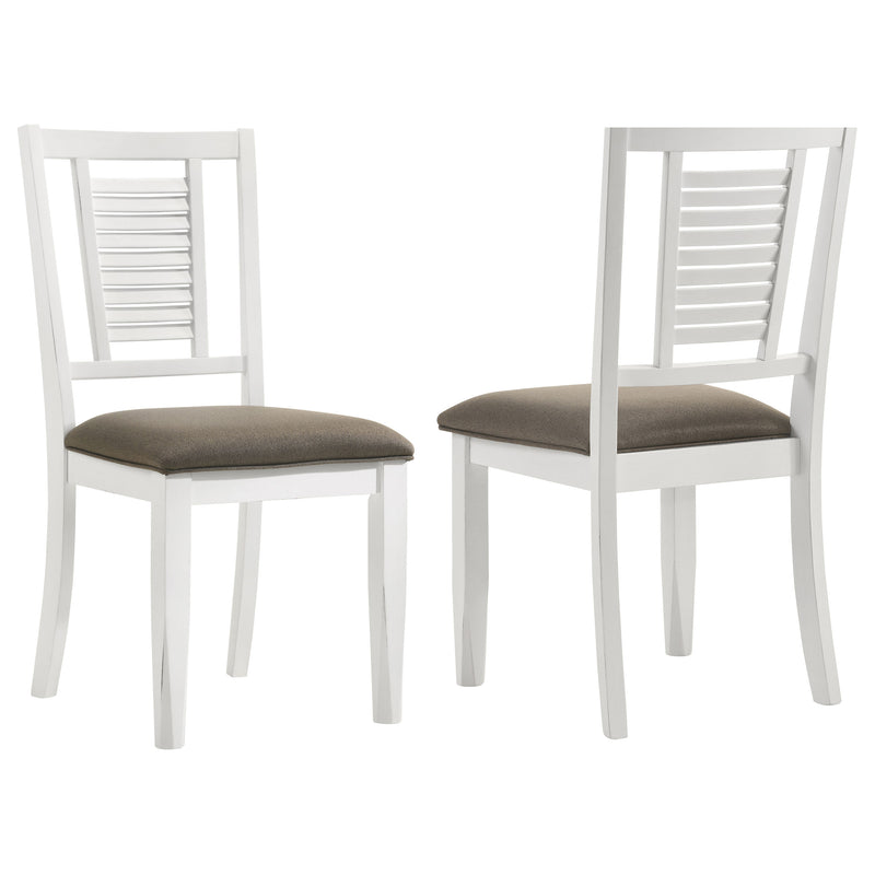 Silla auxiliar de comedor de madera Appleton, blanco envejecido (juego de 2)