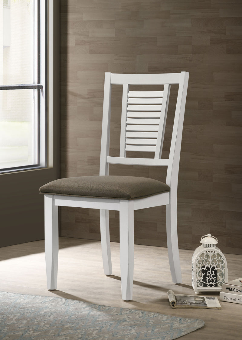 Silla auxiliar de comedor de madera Appleton, blanco envejecido (juego de 2)