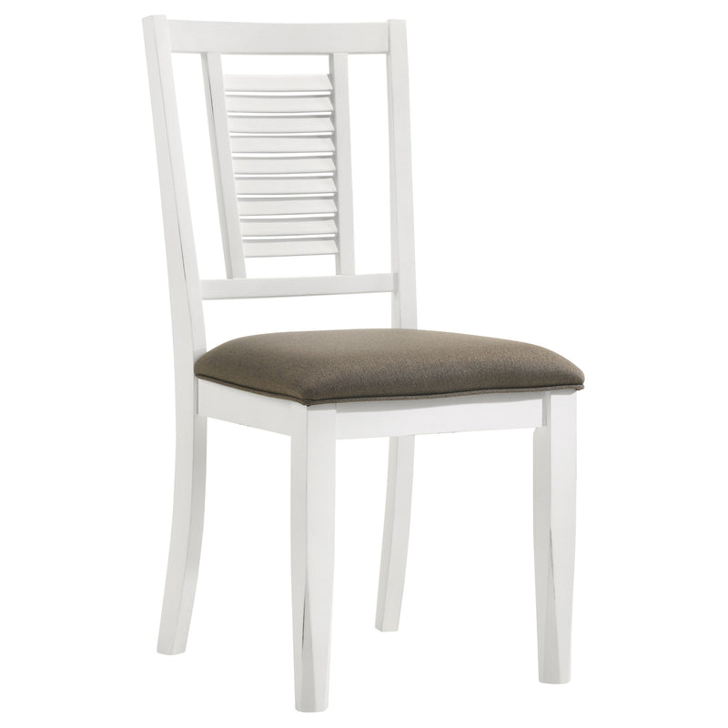 Silla auxiliar de comedor de madera Appleton, blanco envejecido (juego de 2)