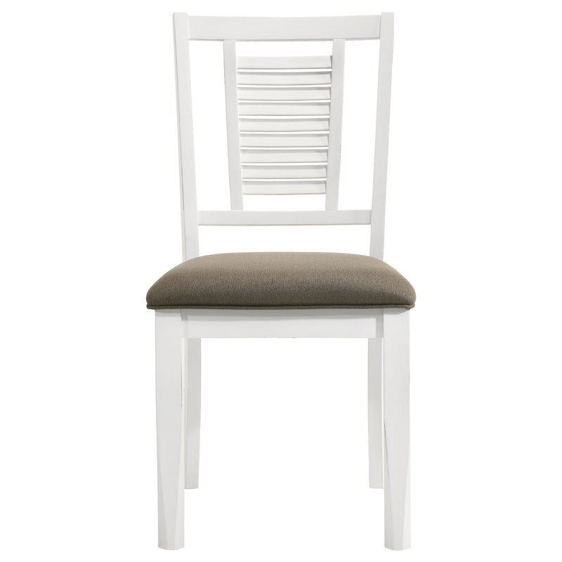 Silla auxiliar de comedor de madera Appleton, blanco envejecido (juego de 2)