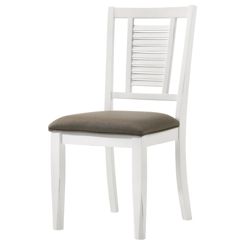 Silla auxiliar de comedor de madera Appleton, blanco envejecido (juego de 2)