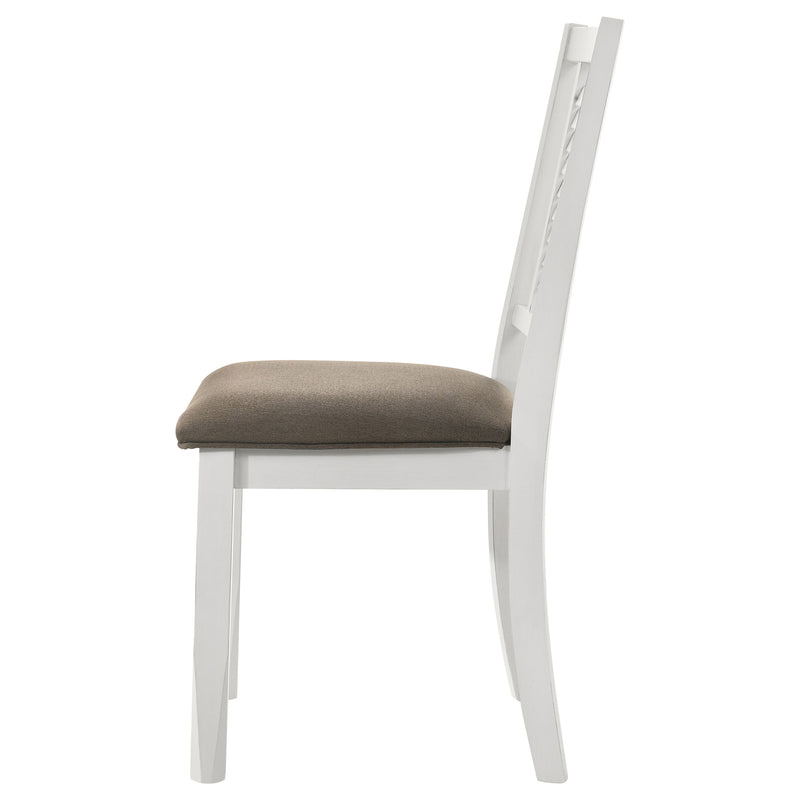 Silla auxiliar de comedor de madera Appleton, blanco envejecido (juego de 2)