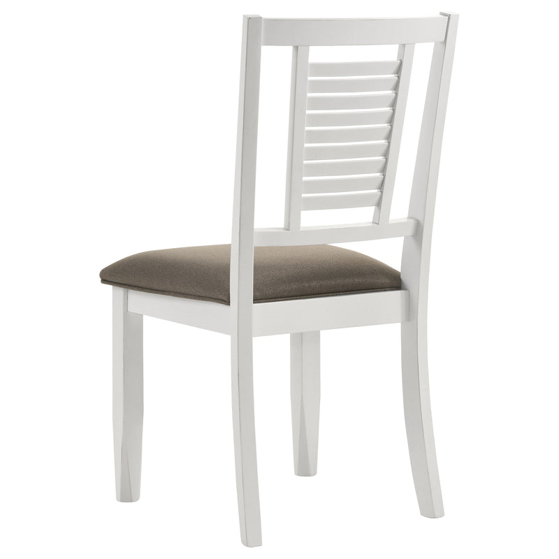 Silla auxiliar de comedor de madera Appleton, blanco envejecido (juego de 2)