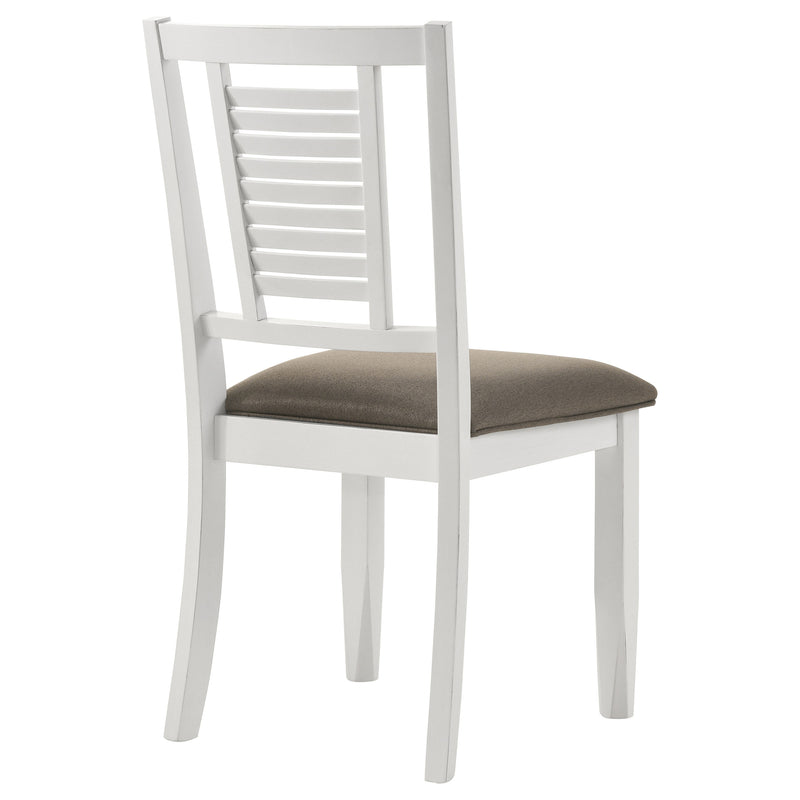 Silla auxiliar de comedor de madera Appleton, blanco envejecido (juego de 2)