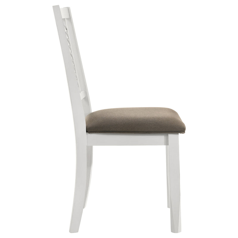 Silla auxiliar de comedor de madera Appleton, blanco envejecido (juego de 2)