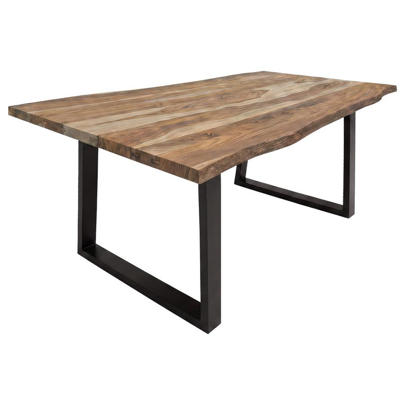 Selwyn 80-inch Live Edge Solid Wood Dining Table Light Sheesham
