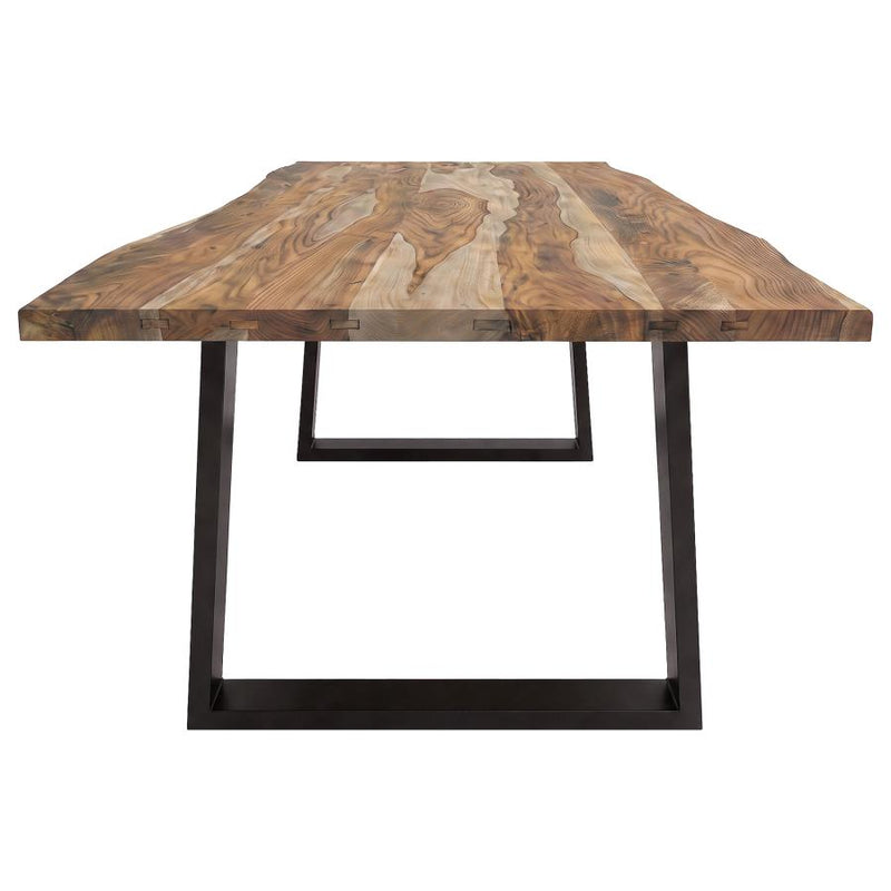 Selwyn 80-inch Live Edge Solid Wood Dining Table Light Sheesham