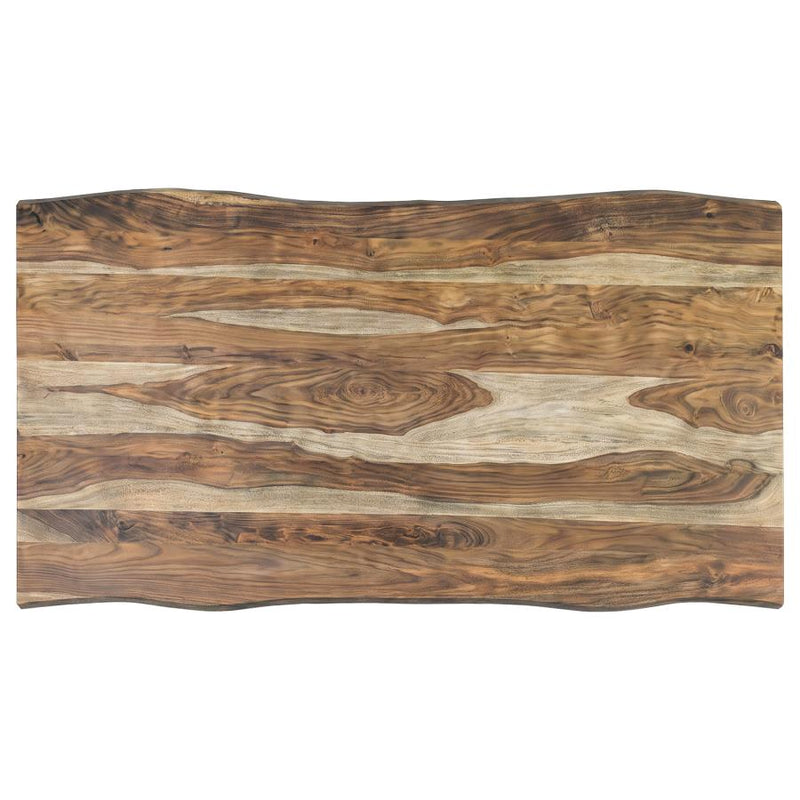 Selwyn 80-inch Live Edge Solid Wood Dining Table Light Sheesham