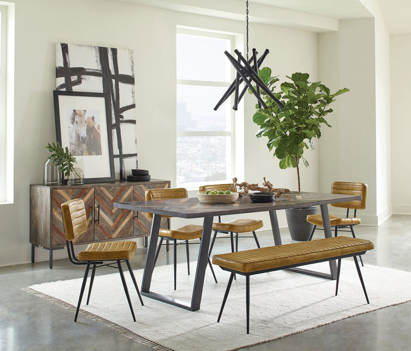 Misty Leather Upholstered Dining Bench