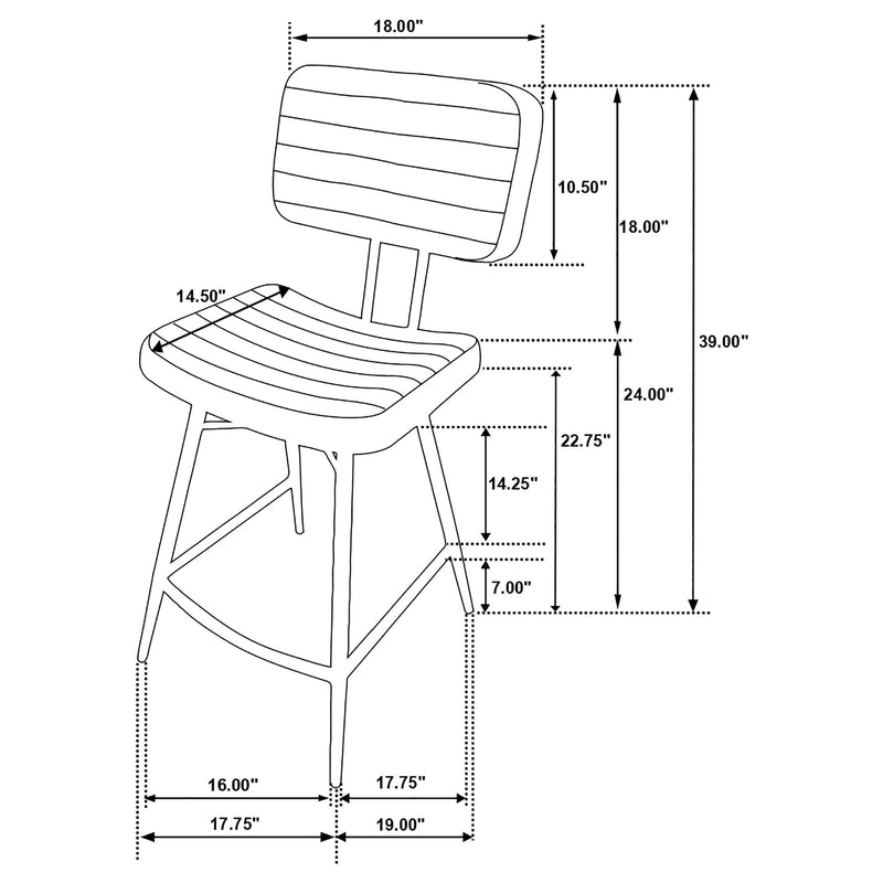 Silla alta de cuero Partridge (juego de 2)