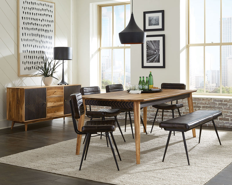 Misty Leather Upholstered Dining Bench