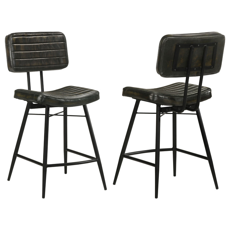 Silla alta de cuero Partridge (juego de 2)