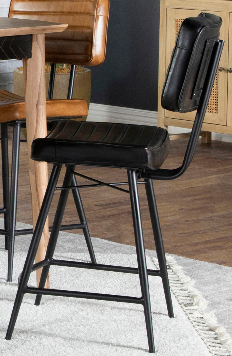 Silla alta de cuero Partridge (juego de 2)