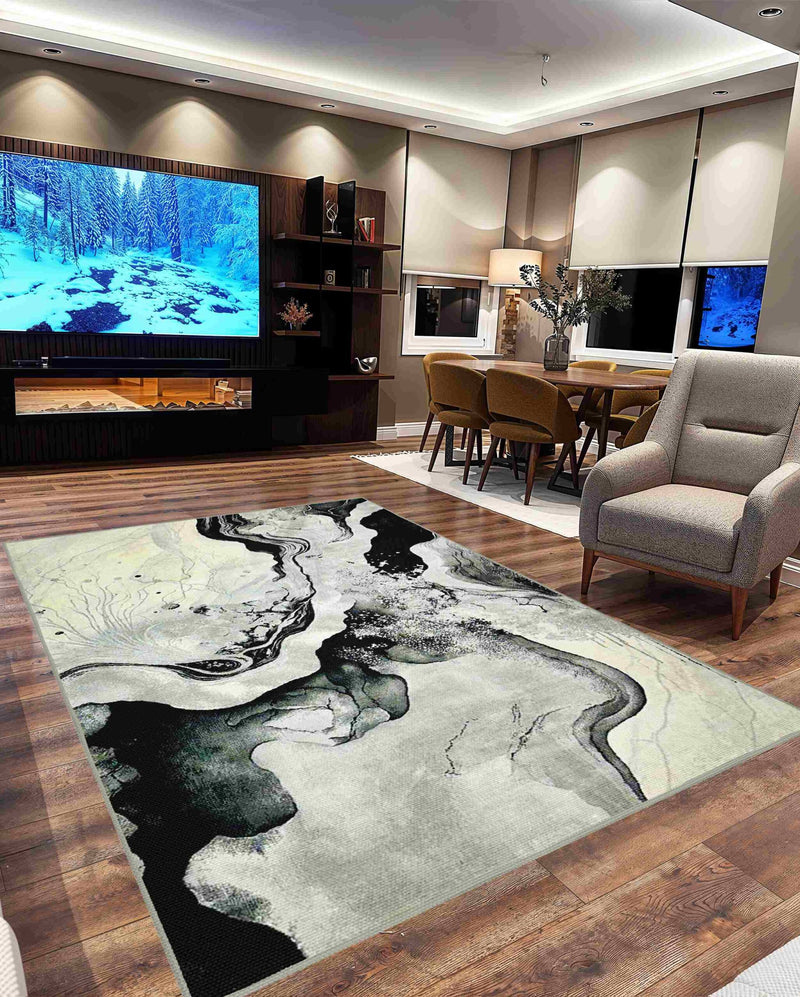 Contempo Rug Design 1111 Green 5x8 (5'2x7'5")"