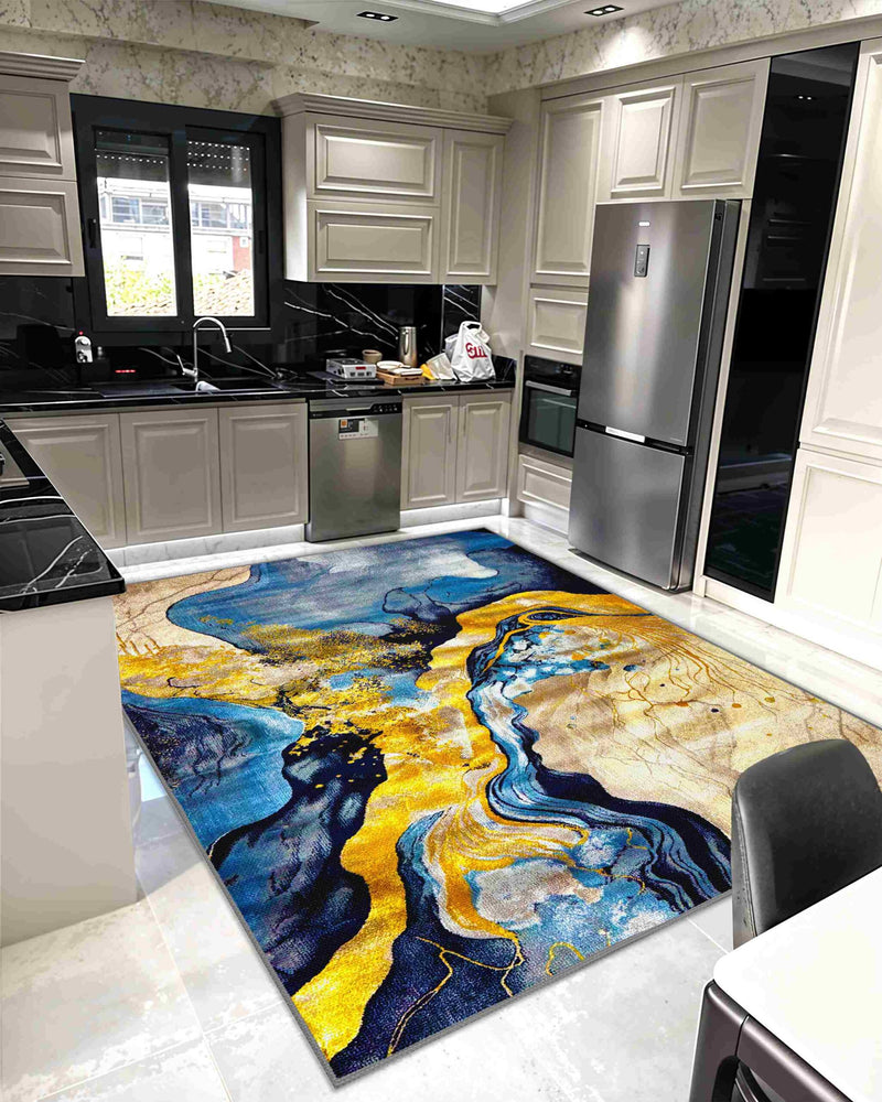 Contempo Rug Design 1111 Turquoise 5x8 (5'2x7'5")"