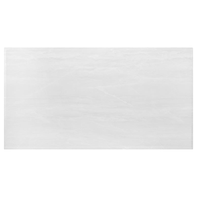 Mesa de comedor rectangular Kerwin de 71 pulgadas con cubierta de piedra, color blanco