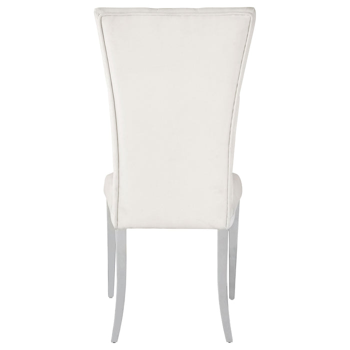 Kerwin Tufted Upholstered Side Chair (Set of 2) White and Chrome