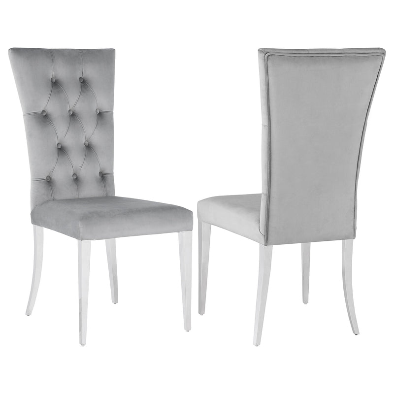 Silla auxiliar de comedor tapizada en terciopelo Kerwin (juego de 2)