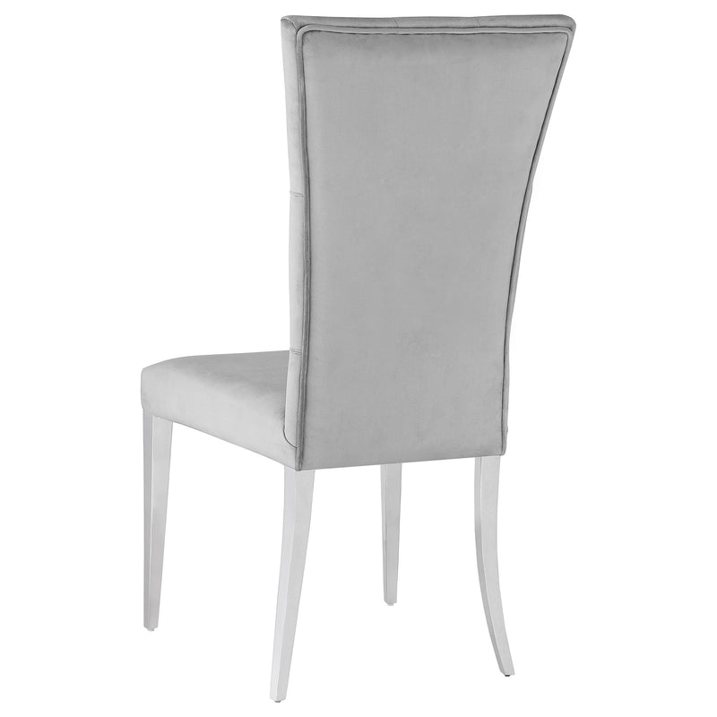 Silla auxiliar de comedor tapizada en terciopelo Kerwin (juego de 2)