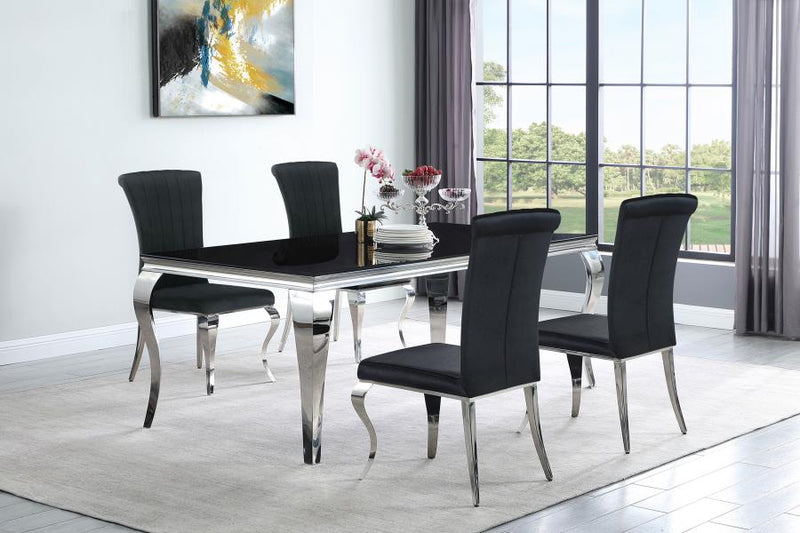 Carone 81-inch Rectangular Glass Dining Set
