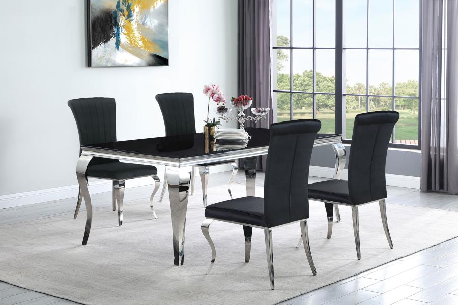 Carone 81-inch Rectangular Glass Dining Set