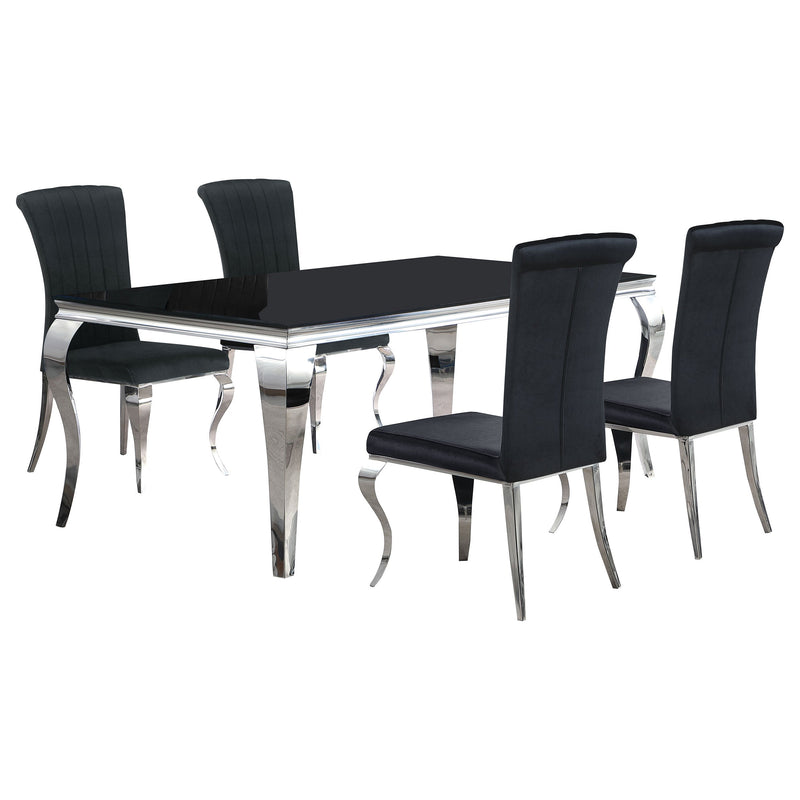 Carone 81-inch Rectangular Glass Dining Set