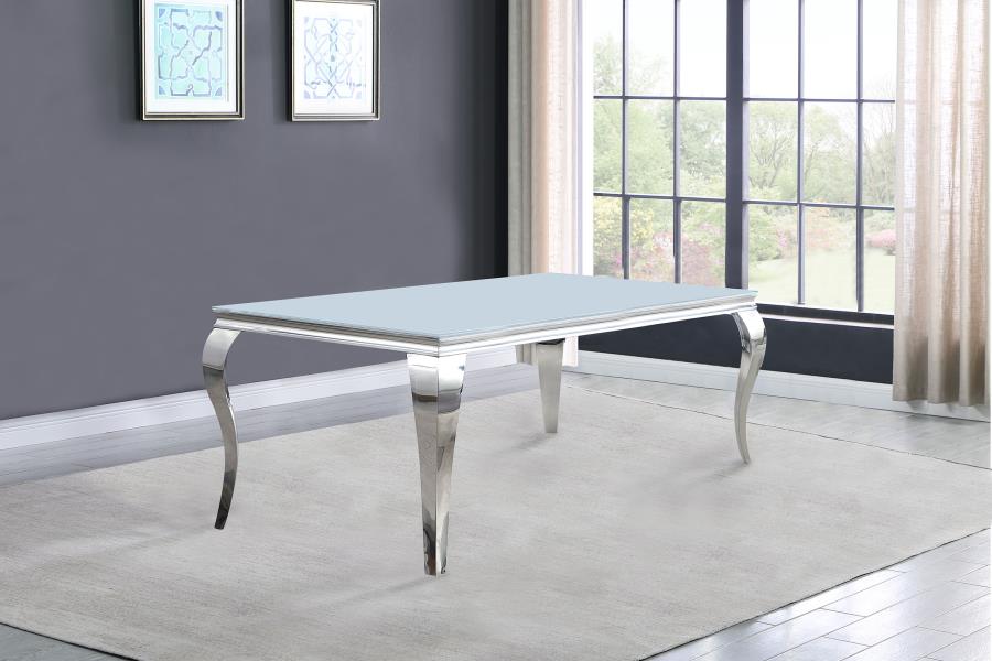 Carone Rectangular 61-inch Glass Top Dining Table