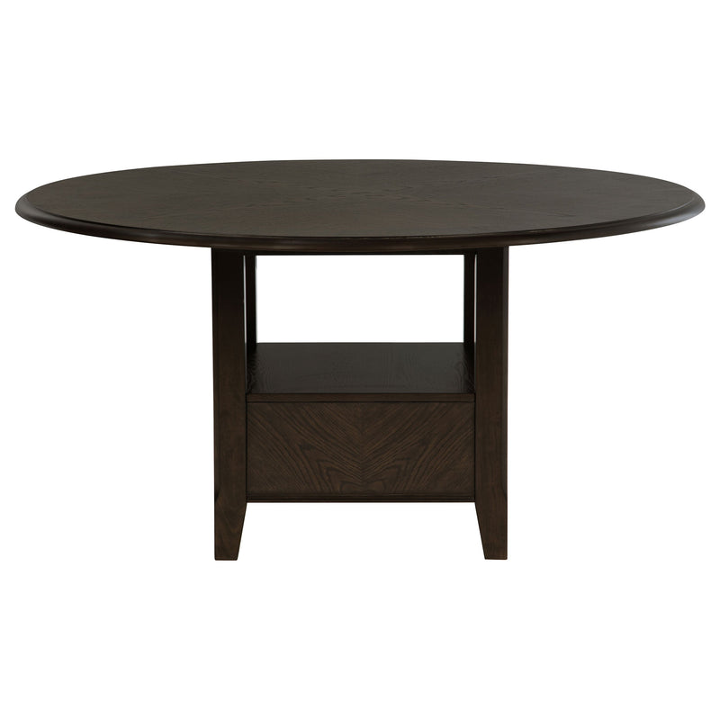 Mesa de comedor redonda Twyla de 60 pulgadas con cajón color cacao oscuro