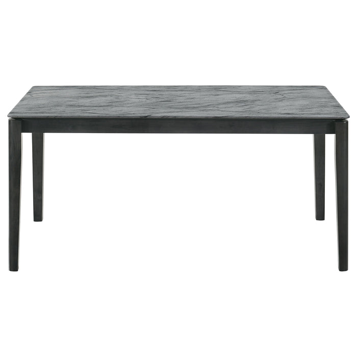 Stevie Rectangular Faux Marble Top Dining Table Grey and Black